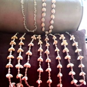 SACK OF PUKA SHELL NECKLACES (SET OF 6)